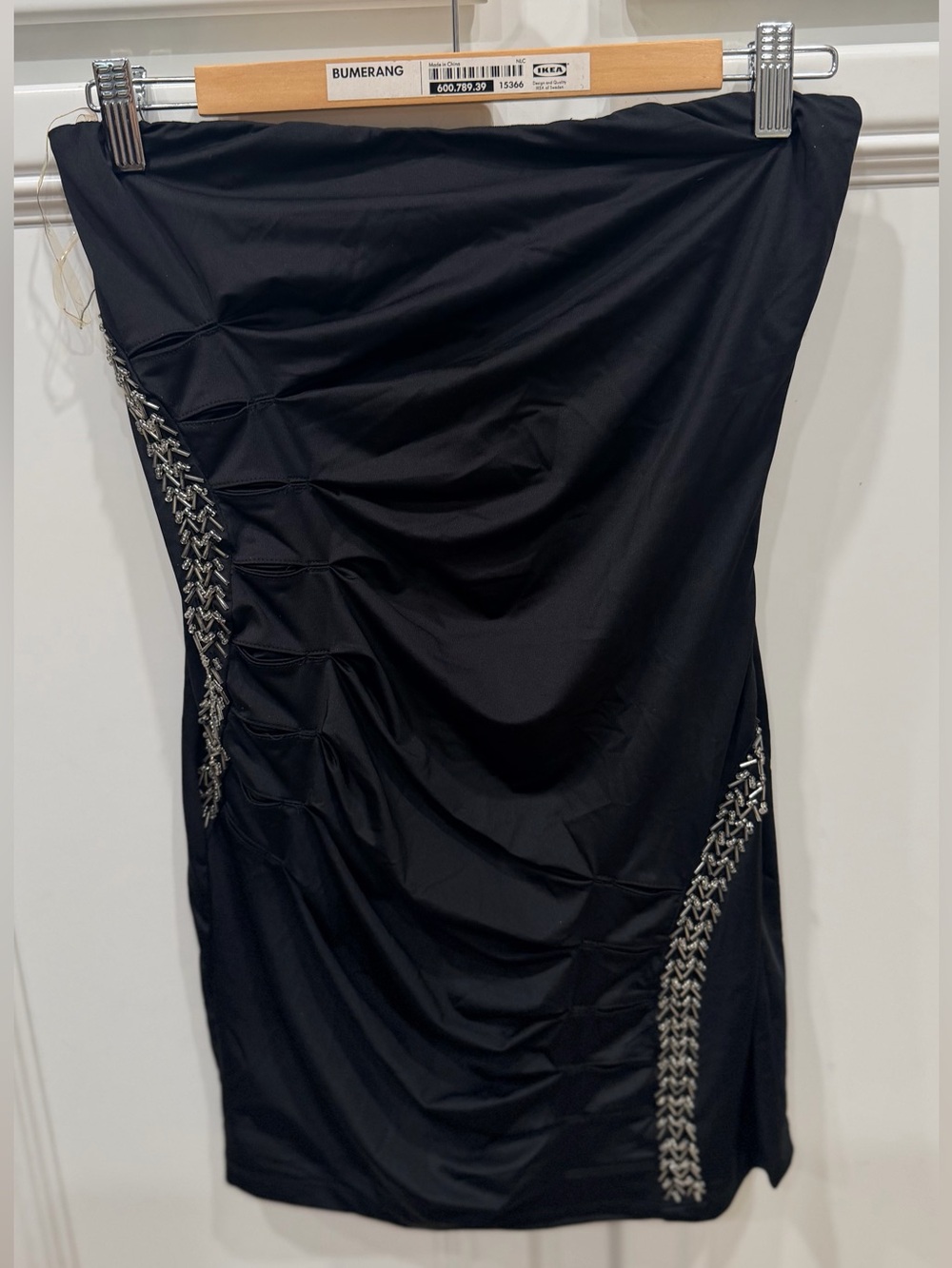 Nikibiki Black Midi Skirt with Subtle Stitch Detail